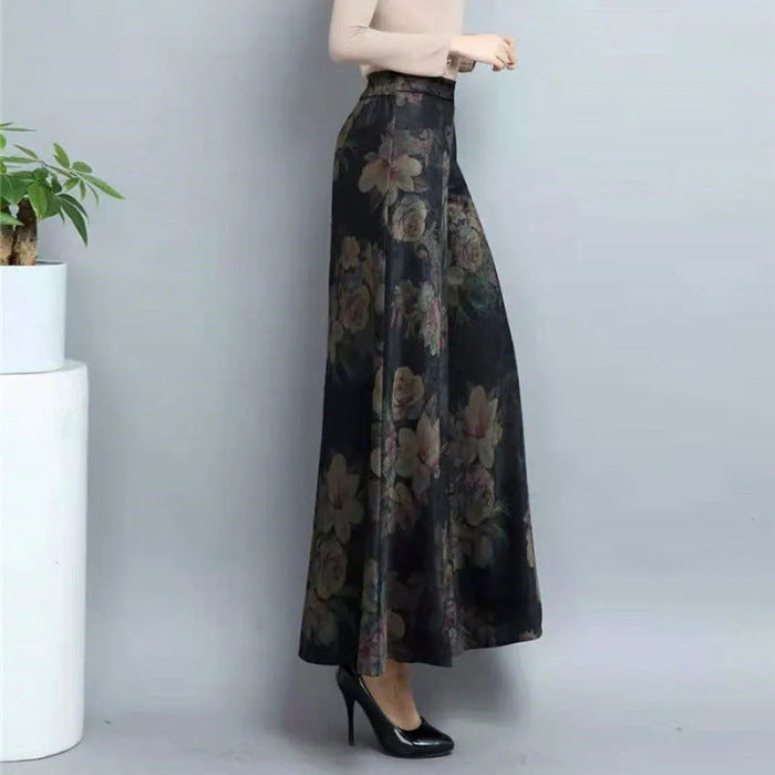 Stylish 3Sixty5 floral curve-hugging skirt with a flowing design and elegant fabric for chic occasions