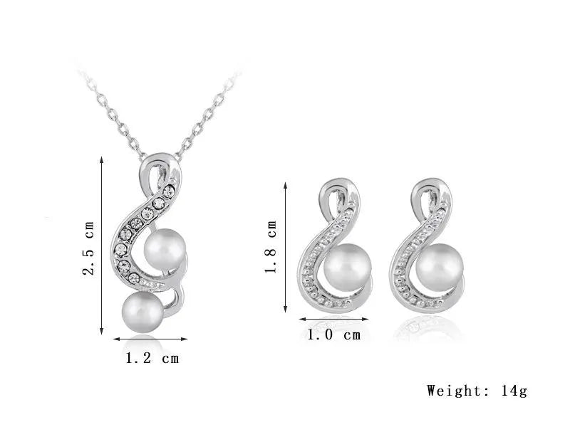 Danbi Pearl Jewelry Set featuring elegant necklace and earrings with sparkling details