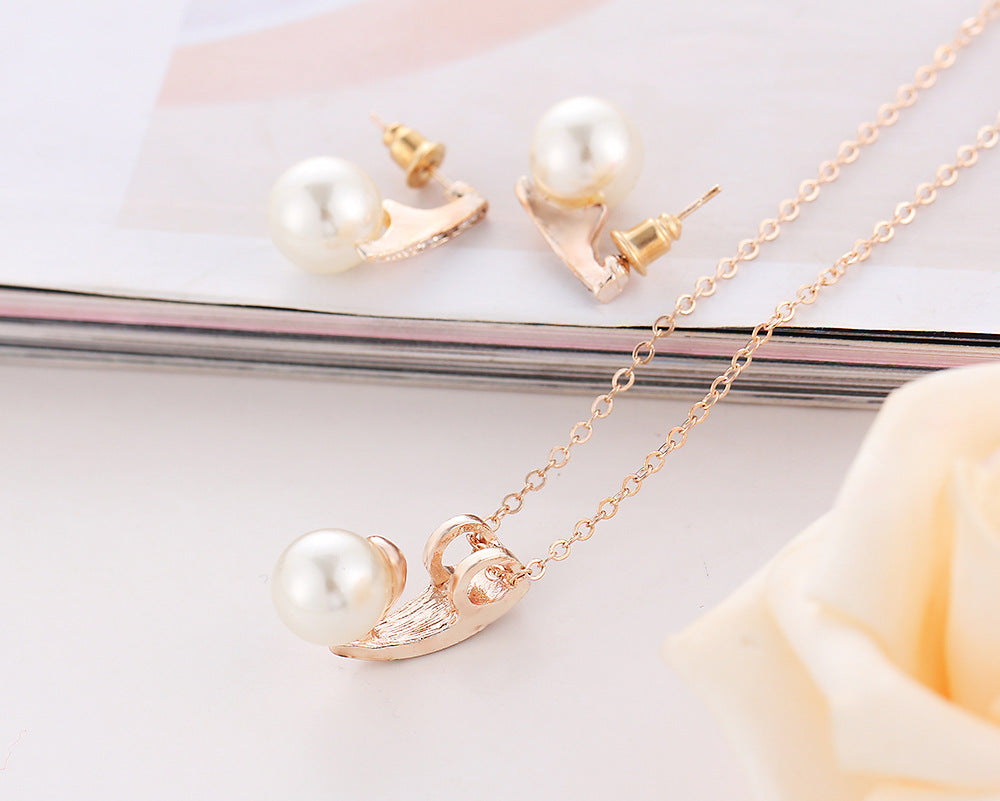 Stylish 3Sixty5 pearl luxe duo jewelry set featuring elegant earrings and a matching necklace