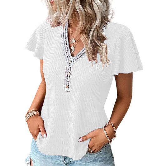 Soft Waffle Texture T-Shirt - Stylish 3Sixty5