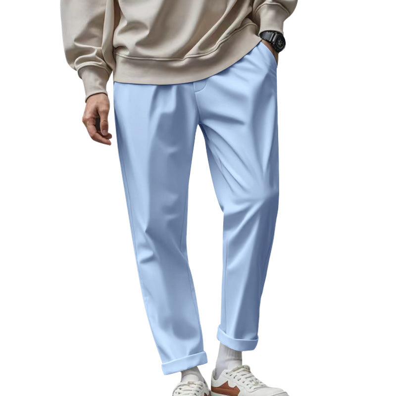 Light blue stylish 3Sixty5 sleek business trousers designed for a modern professional look