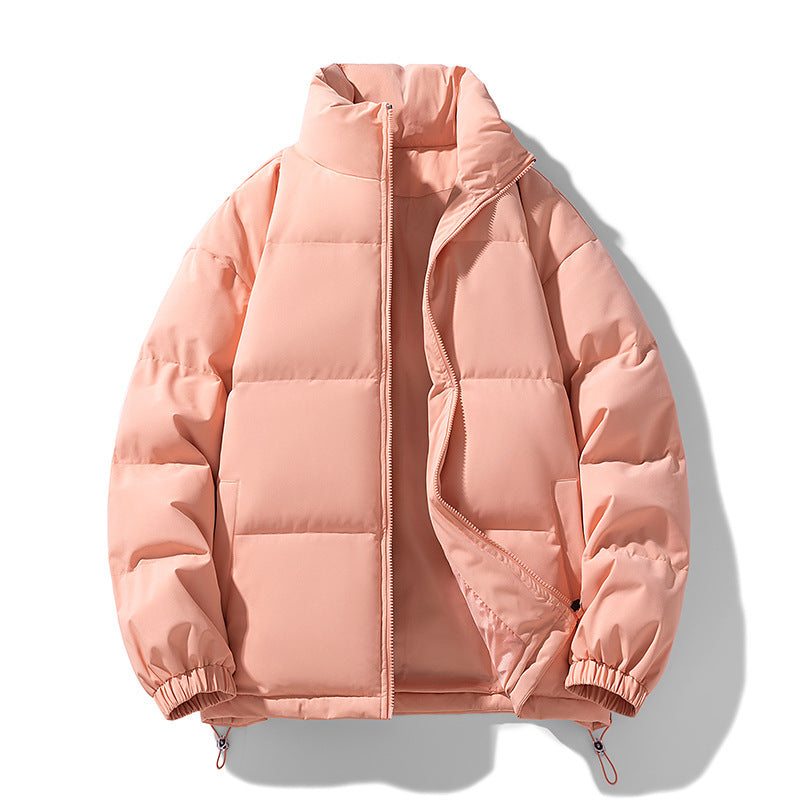 Stylish 3Sixty5 warm couples' down coat in soft pink with a modern design for comfort and style