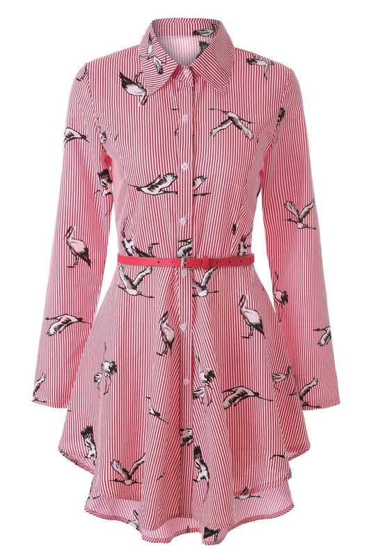 Women's Bold Stripe Blouse Dress - Stylish 3Sixty5