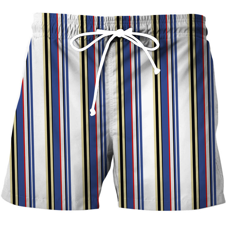 Stylish 3Sixty5 bold stripe vintage shorts in vibrant colors with a comfortable drawstring waist
