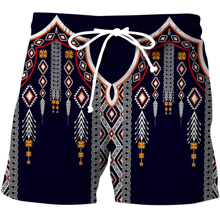 Stylish 3Sixty5 bold stripe vintage shorts with colorful geometric patterns for a trendy summer look