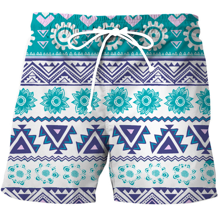Stylish 3Sixty5 bold stripe vintage shorts with colorful tribal patterns for casual summer wear