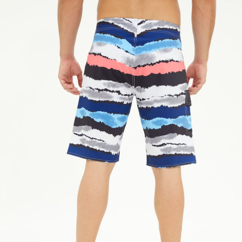 Stylish 3Sixty5 Bold summer swimwear for men in colorful wave pattern for beach activities