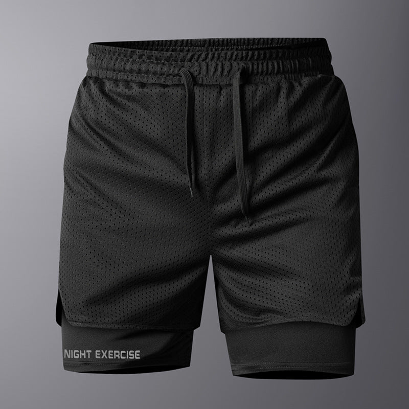 Coolwave sports shorts for workouts in black with breathable mesh fabric and comfortable fit