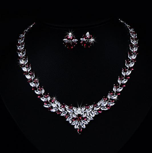 Floral Radiance Zircon Jewelry Set - Stylish 3Sixty5