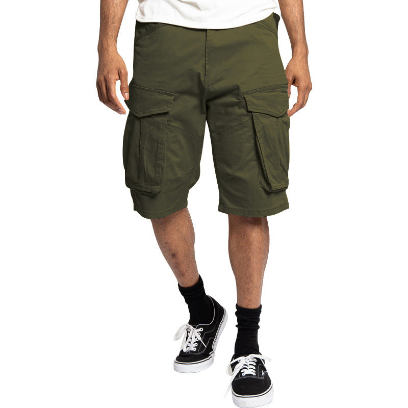 Forgewear cargo shorts for men in olive green with multiple pockets for utility and style