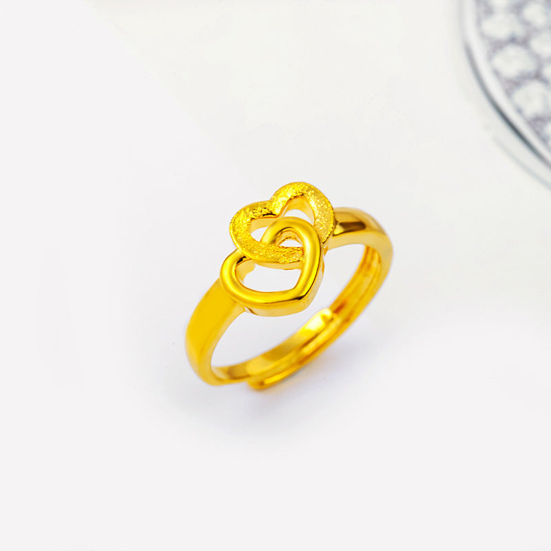 Stylish 3Sixty5 gold plated brass ring featuring a unique interlocking design for a chic look