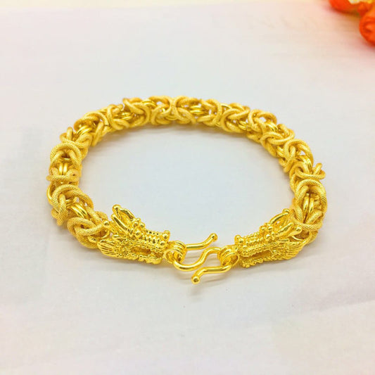 Stylish 3Sixty5 men's fashion statement bracelet in gold with intricate dragon design