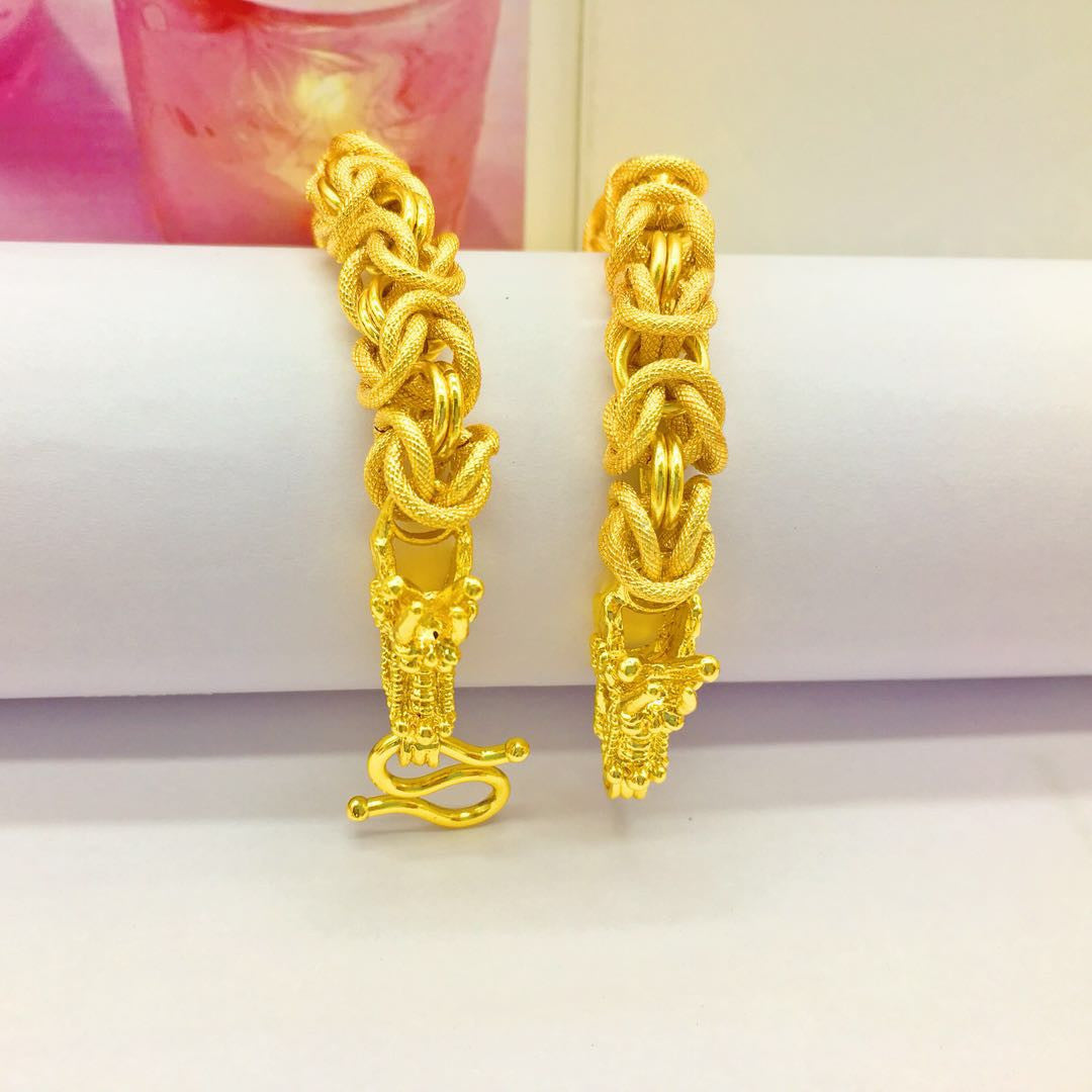 Stylish 3Sixty5 men's fashion statement bracelet in gold with intricate braided design