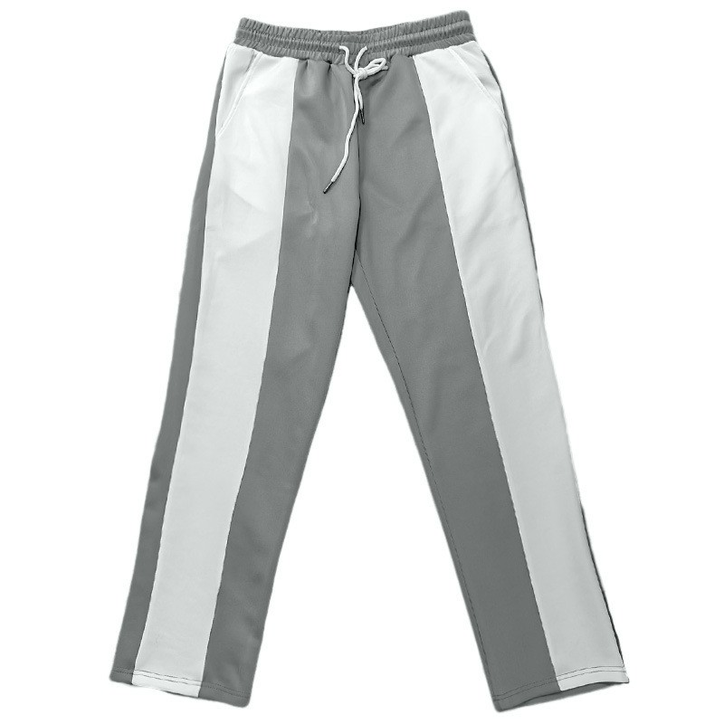Stylish 3Sixty5 men's loose fit sportswear pants in grey with white stripes for comfortable athletic wear