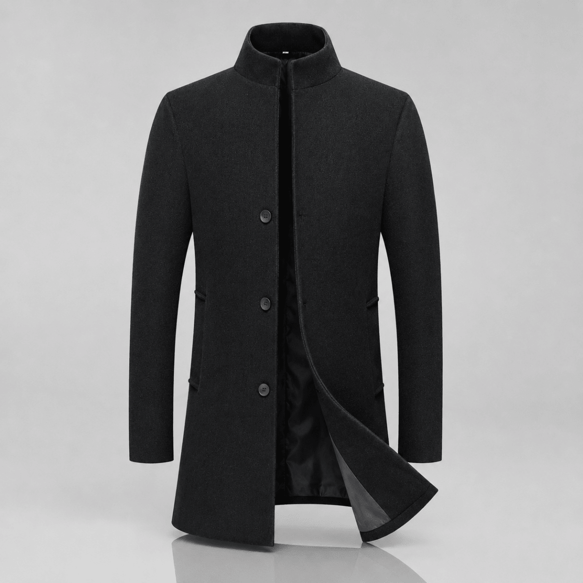 Modern Crest Mid-Length Coat for Men - Stylish 3Sixty5