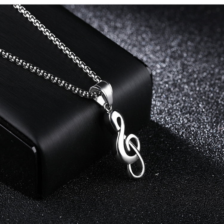 Stylish 3Sixty5 musical note necklace in silver with a sleek chain for music lovers