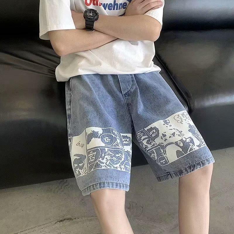 Nextwave street denim shorts featuring unique graphic prints and a relaxed fit for casual wear