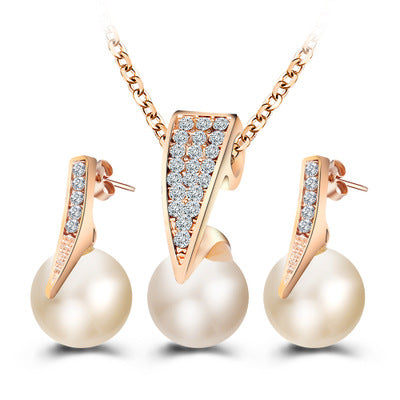 Stylish 3Sixty5 pearl luxe duo jewelry set featuring elegant earrings and matching pendant necklace