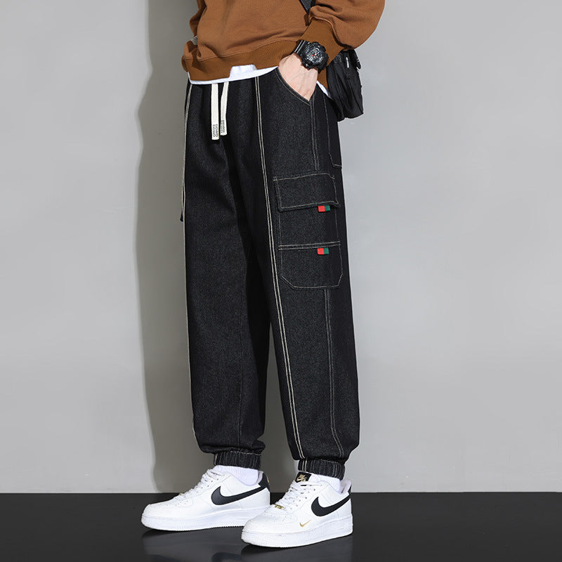 Stylish 3Sixty5 retro men's utility denim pants with side pockets and a comfortable fit