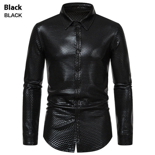 Rhombus Bronzed Button - Up Shirt - Stylish 3Sixty5