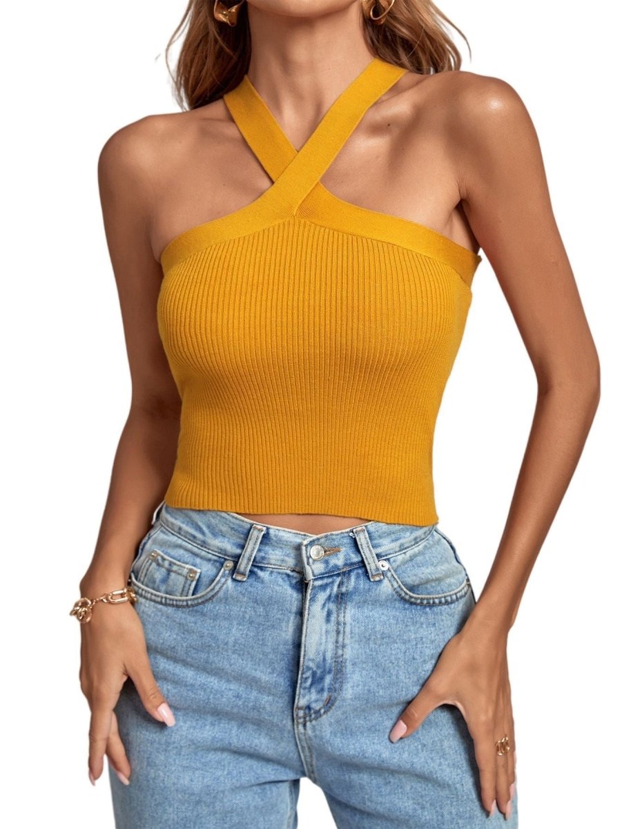 Silhouette Stretch Halter Top - Stylish 3Sixty5