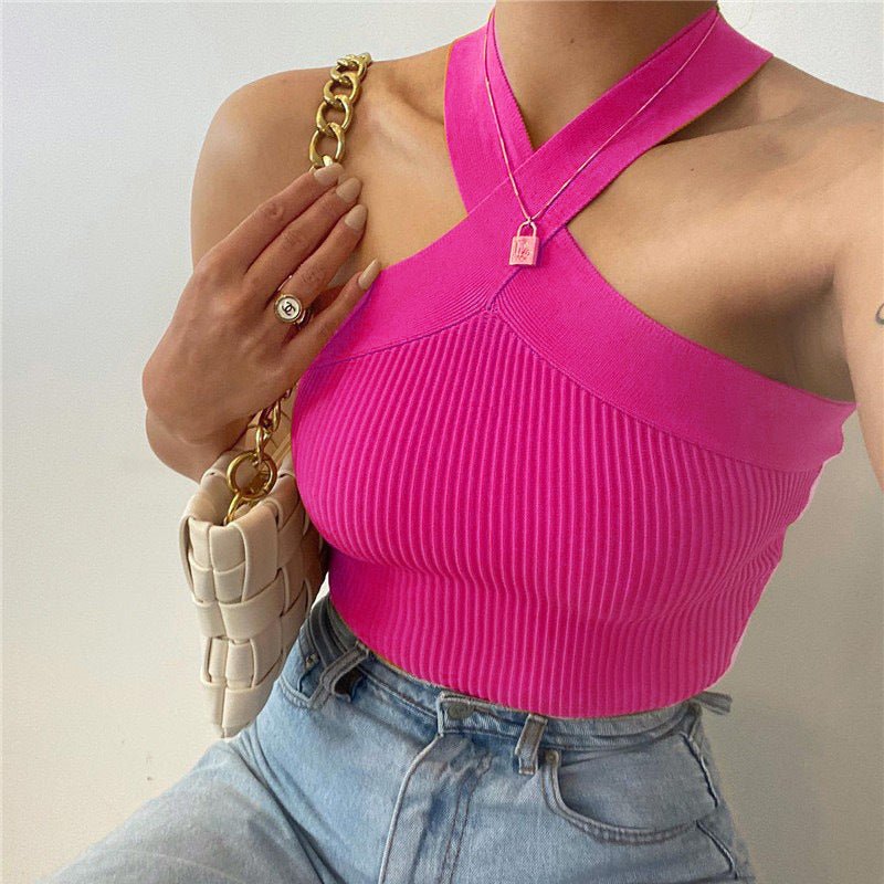 Silhouette Stretch Halter Top - Stylish 3Sixty5