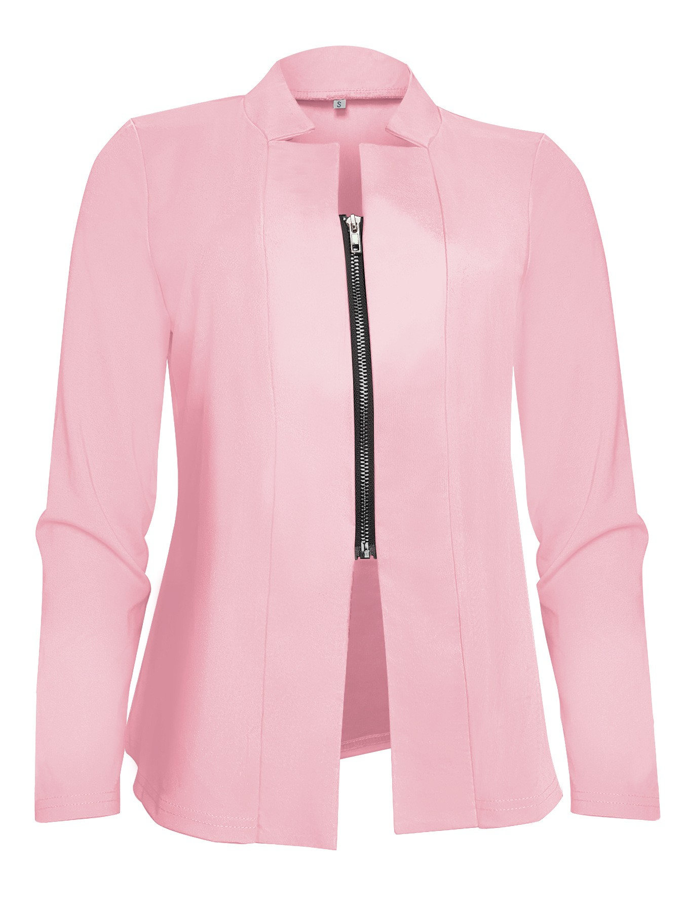 Sleek women's zip jacket in pink with a modern design and front zipper for a stylish look