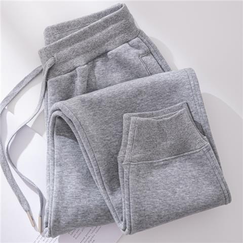 Cozy gray SnuggleStride Warm Joggers with elastic waistband and side pockets for ultimate comfort