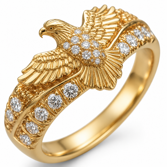 Golden Crest Eagle Ring