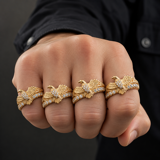 Golden Crest Eagle Ring