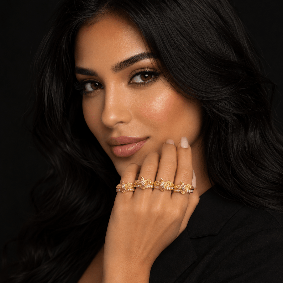 Golden Crest Eagle Ring - Stylish 3Sixty5