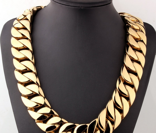 Stylish gold titanium necklace for men with a sleek, modern design perfect for any occasion