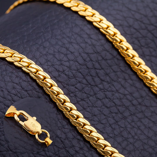 Trendy gold chain necklace with a secure clasp design for a stylish look