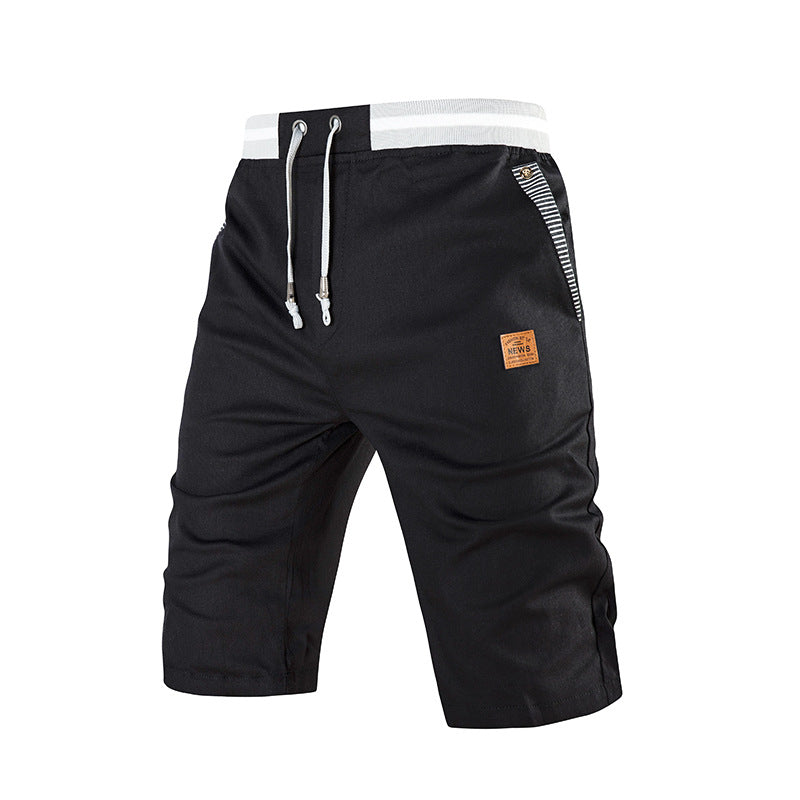 Stylish 3Sixty5 trendy streetwear cotton crops in black with side stripes and drawstring waistband