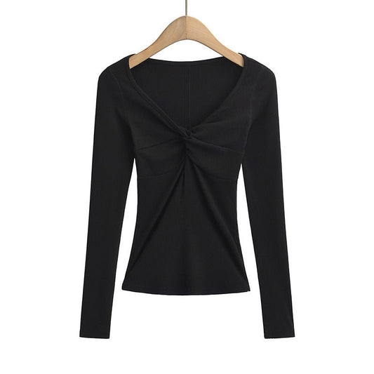 Twisted Allure French Crop Top - Stylish 3Sixty5