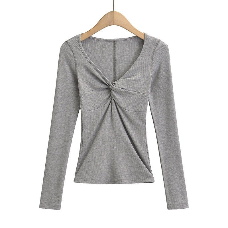 Twisted Allure French Crop Top - Stylish 3Sixty5