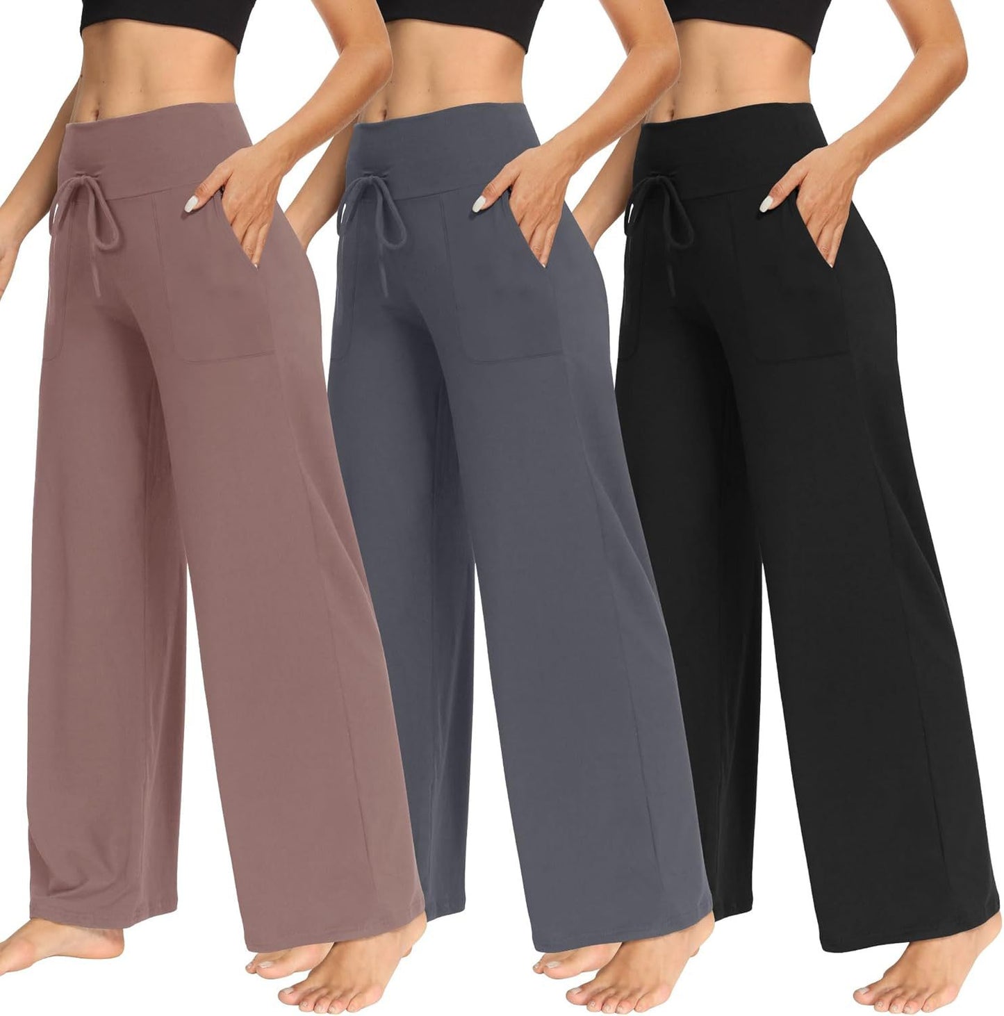 Stylish 3Sixty5 Dreamy comfort pants available in three colors: brown, gray, and black for everyday relaxed wear