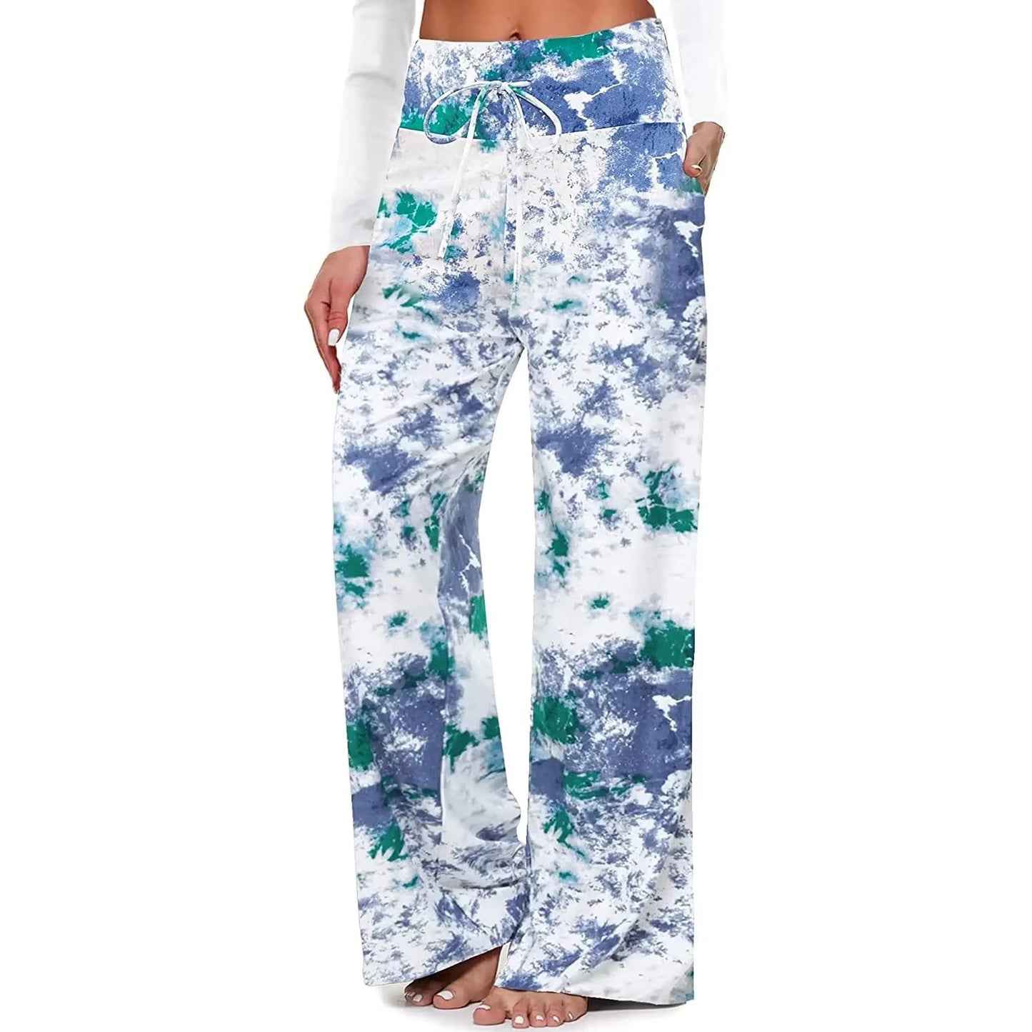 Stylish 3Sixty5 Dreamy Comfort Pants in a blue and green tie-dye pattern for casual wear