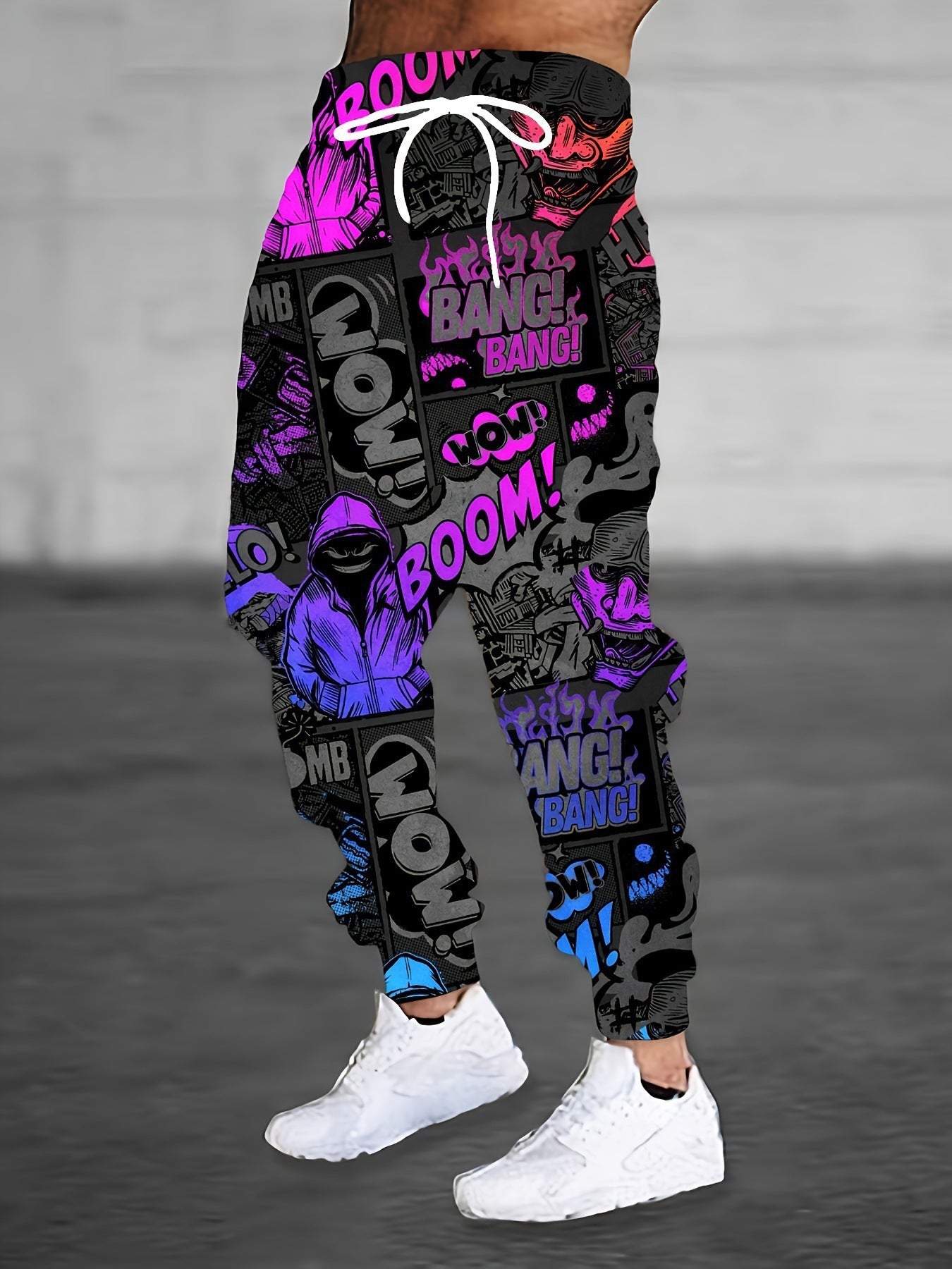Stylish 3Sixty5 vibrant print men's sweatpants featuring colorful graphic designs and a comfortable fit