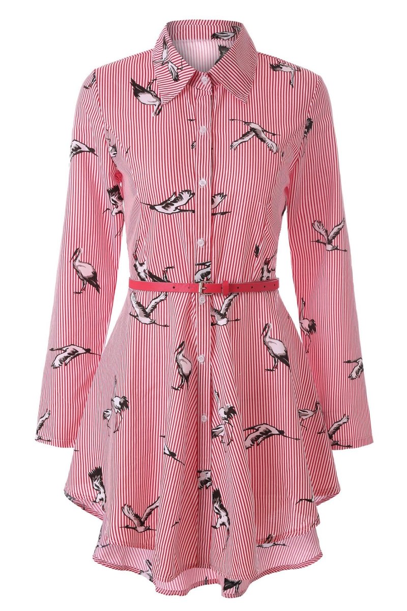 Women's Bold Stripe Blouse Dress - Stylish 3Sixty5