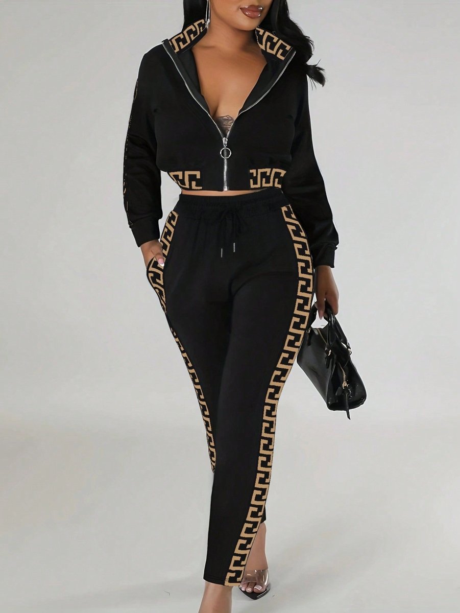 Women’s Streetwear Patchwork Co - Ord Set - Stylish 3Sixty5